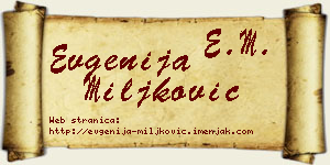 Evgenija Miljković vizit kartica